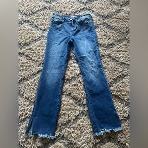 KanCan Dark Blue Distressed Flare Jeans